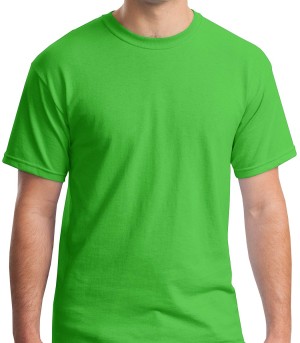 Gildan® Camiseta cuello redondo, algodón pesado. 5000 verde eléctrico