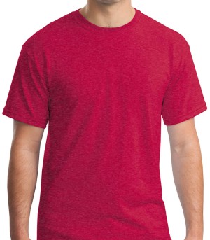 Gildan® Camiseta cuello redondo, algodón pesado. 5000 rojo jaspeado