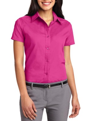 Port Authority® Blusa de manga corta de fácil cuidado. L508 rosa tropical