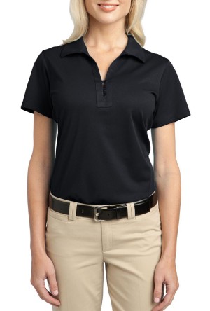 Port Authority® Blusa polo para dama con protección UV, ideal para uniforme. L527 negro