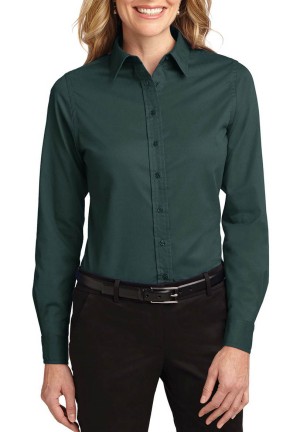Port Authority® blusa de manga larga anti-arrugas, perfecta para la jornada laboral. L608 verde oscuro
