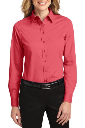 Port Authority® blusa de manga larga anti-arrugas, perfecta para la jornada laboral. L608 hibisco