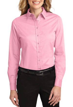 Port Authority® blusa de manga larga anti-arrugas, perfecta para la jornada laboral. L608 rosa claro
