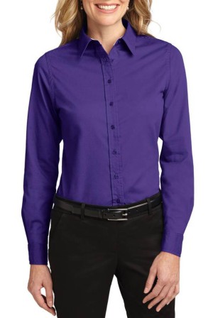 Port Authority® blusa de manga larga anti-arrugas, perfecta para la jornada laboral. L608 morado