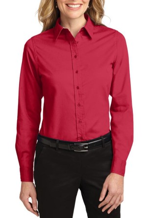 Port Authority® blusa de manga larga anti-arrugas, perfecta para la jornada laboral. L608 rojo