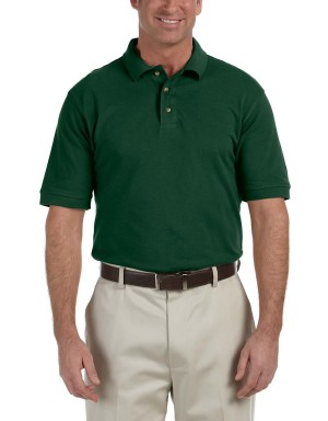 Harriton® camisa polo de algodón tejido piqué, manga corta, variedad de colores. M200 verde cazador