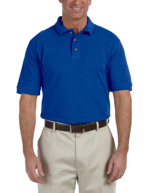 Harriton® camisa polo de algodón tejido piqué, manga corta, variedad de colores. M200 azul rey