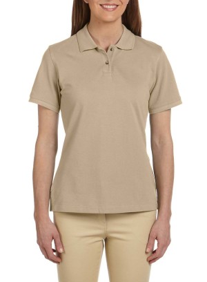 Harriton® blusa polo de algodón tejido piqué, manga corta, variedad de colores. M200w beige