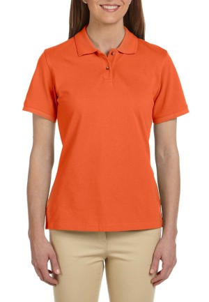 Harriton® blusa polo de algodón tejido piqué, manga corta, variedad de colores. M200w anaranjado