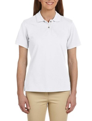 Harriton® blusa polo de algodón tejido piqué, manga corta, variedad de colores. M200w blanco