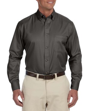 Harriton camisa de manga larga con tecnología antimanchas. M500 gris oscuro