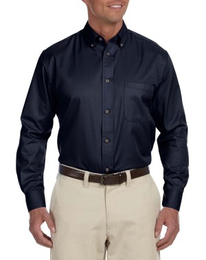 Harriton® camisa de manga larga con tecnología antimanchas. M500 azul marino
