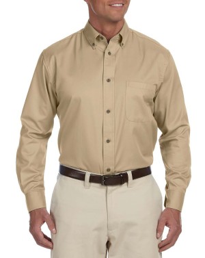 Harriton camisa de manga larga con tecnología antimanchas. M500 beige