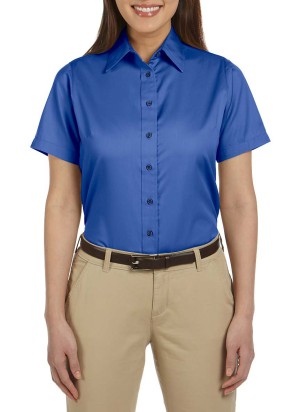 Harriton® blusa de manga corta, resistente a las manchas y anti-arrugas. M500SW azul francés
