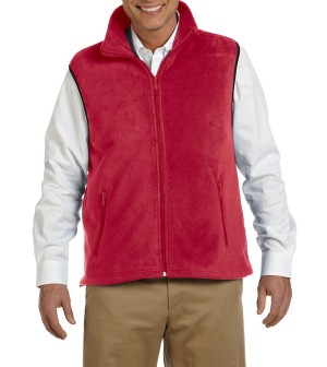 Harriton® chaleco con cierre al frente, hecho en suave en tela polar. M985 rojo