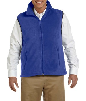 Harriton® chaleco con cierre al frente, hecho en suave en tela polar. M985 azul rey