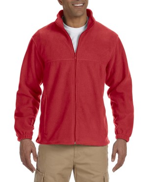 Harriton® Chamarra de suave tela polar, con cierre y dos bolsillos. M990 rojo