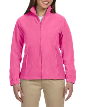 Harriton® Chamarra de suave tela polar, con cierre y dos bolsillos. M990w rosa