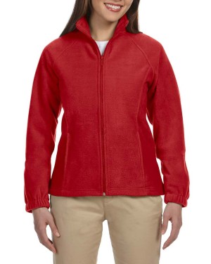 Harriton® Chamarra de suave tela polar, con cierre y dos bolsillos. M990w rojo