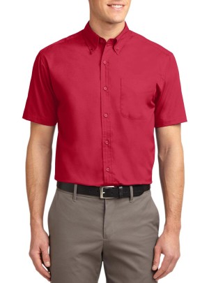 Port Authority® camisa de manga corta resistente a las arrugas. S508 rojo