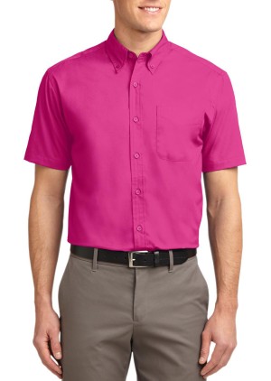 Port Authority® camisa de manga corta resistente a las arrugas. S508 rosa tropical