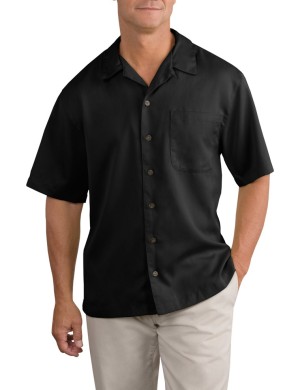 Port Authority® camisa de manga corta con acabado antimanchas y botones de coco. S535 negro