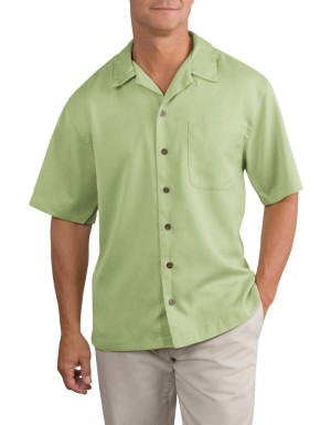 Port Authority® camisa de manga corta con acabado antimanchas y botones de coco. S535 verde apio