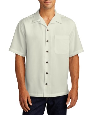 Port Authority® camisa de manga corta con acabado antimanchas y botones de coco. S535 marfil