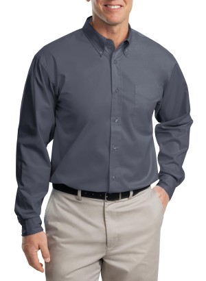 Port Authority® Camisa de manga larga de fácil cuidado. S608 gris acero