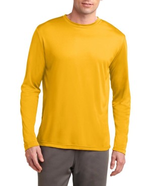Sport-Tek® Camiseta de manga larga. Ligera y absorbente, resistente a la decoloración. ST350LS amarillo oro