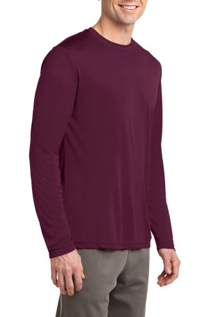 Sport-Tek® Camiseta de manga larga. Ligera y absorbente, resistente a la decoloración. ST350LS marrón
