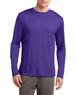 Sport-Tek® Camiseta de manga larga. Ligera y absorbente, resistente a la decoloración. ST350LS morado