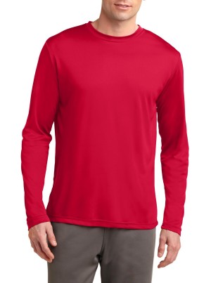 Sport-Tek® Camiseta de manga larga. Ligera y absorbente, resistente a la decoloración. ST350LS rojo