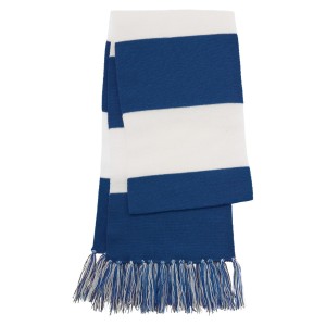 Sport-Tek® Bufanda a rayas, diversidad de colores. STA02 azul rey/blanco