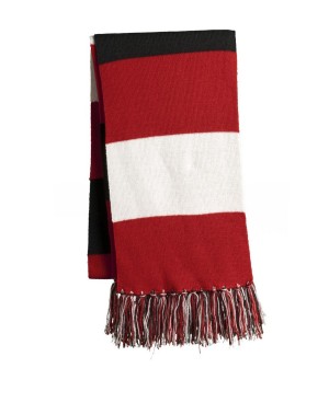 Sport-Tek® Bufanda a rayas, diversidad de colores. STA02 rojo/blanco/negro