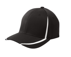 Sport-Tek® Gorra estructurada de perfil medio, bicolor. STC16 negro/blanco