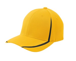 Sport-Tek® Gorra estructurada de perfil medio, bicolor. STC16 amarillo oro/negro