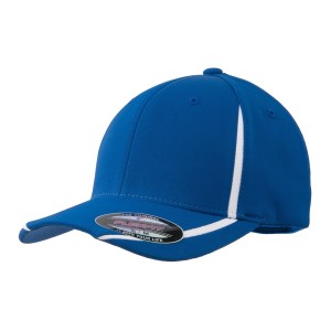 Sport-Tek® Gorra estructurada de perfil medio, bicolor. STC16 azul rey/blanco