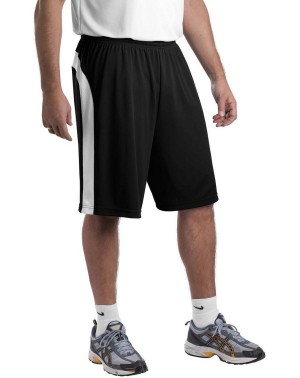 Sport-Tek® Short bicolor de corte completo. T479 blanco/negro